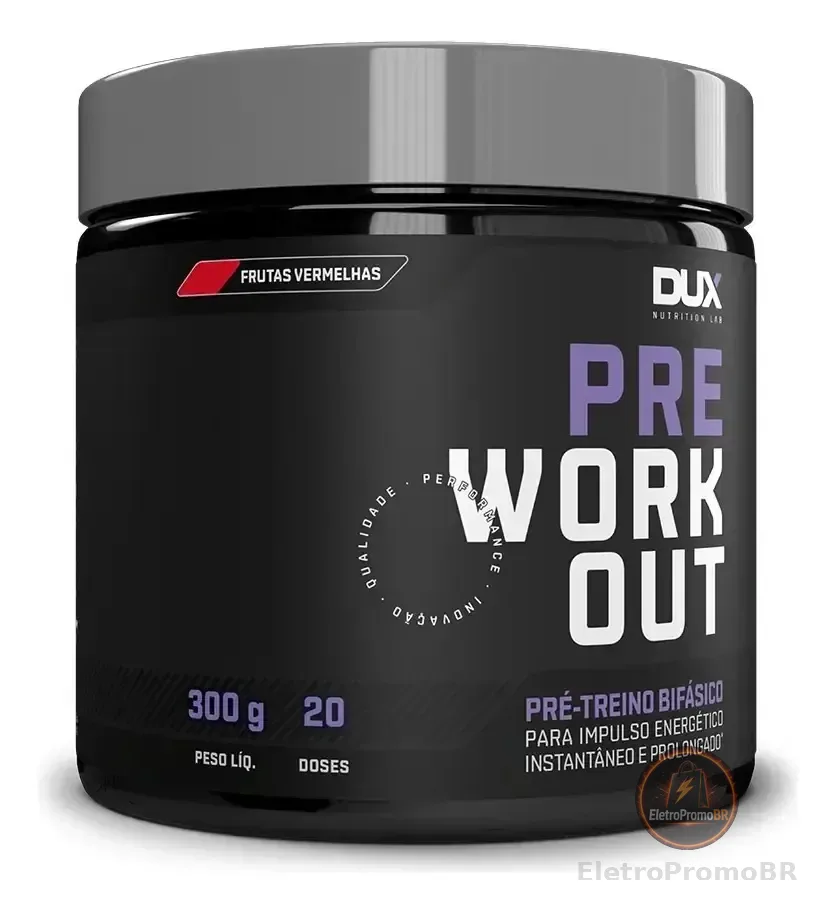 Pré Treino - Nova Formula - Pre Workout - Dux Nutrition 300g Sabor Frutas Vermelhas
