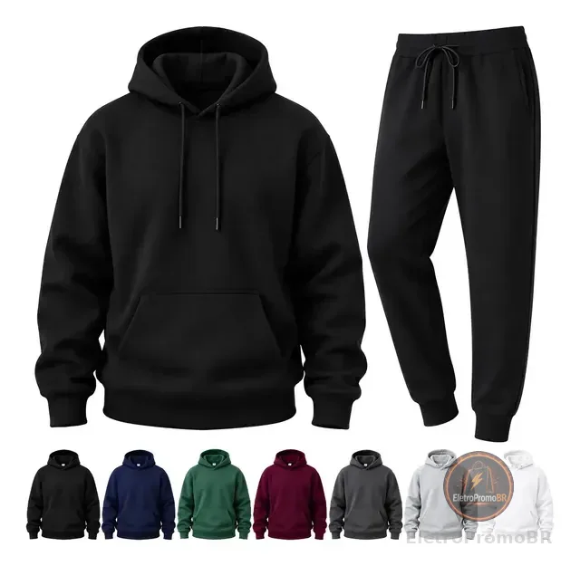 Conjunto Moletom Masculino,incluir Casaco Com Capuz E Calças