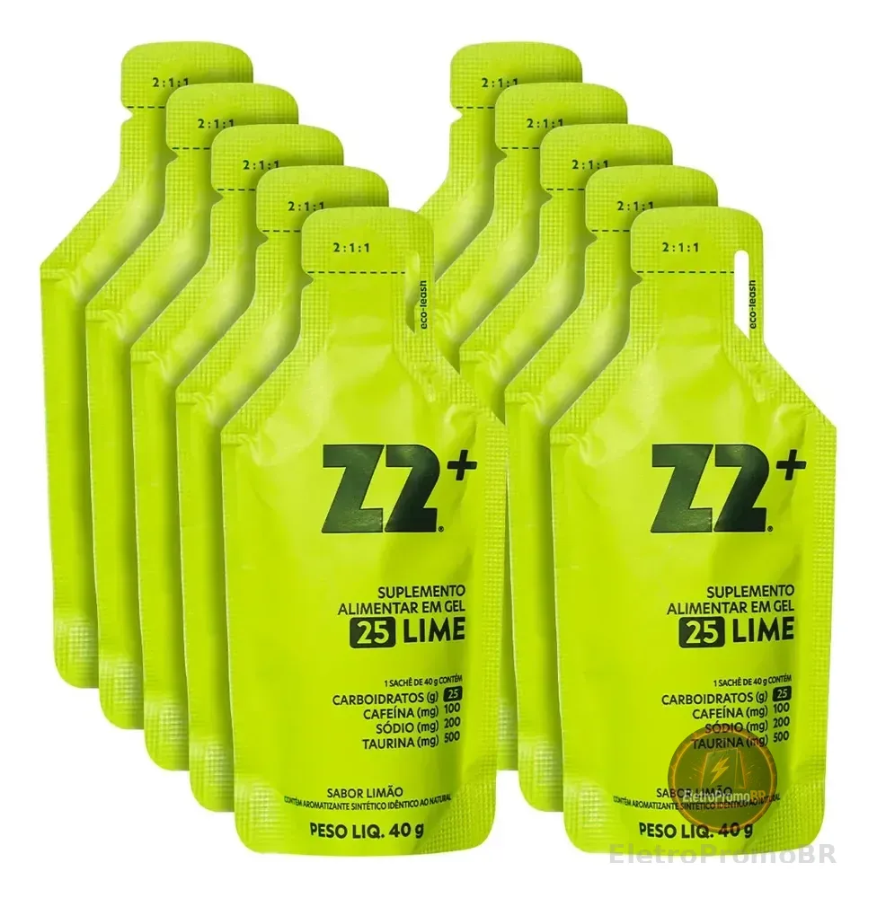 Energy Gel Z2+ Lime Box 10un Sachê 40g Cafeína