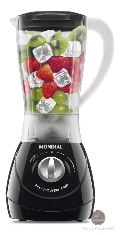 Liquidificador Mondial 1,5l Easy Power 550w L-550-b Cor Preto