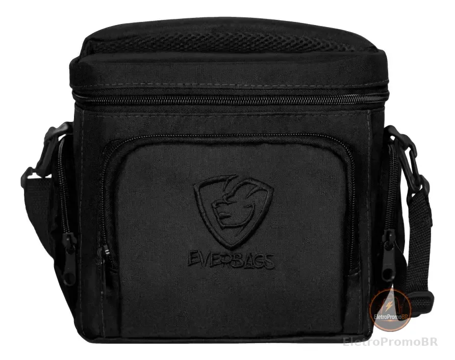 Bolsa Térmica Fitness Master Black Multiuso Porta Marmita Frasqueira Everbags Preto
