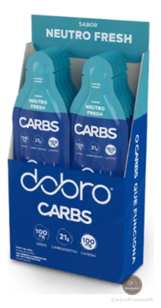 Carbs Gel com Cafeína Sabor Neutro Fresh 10un de 30g - Dobro