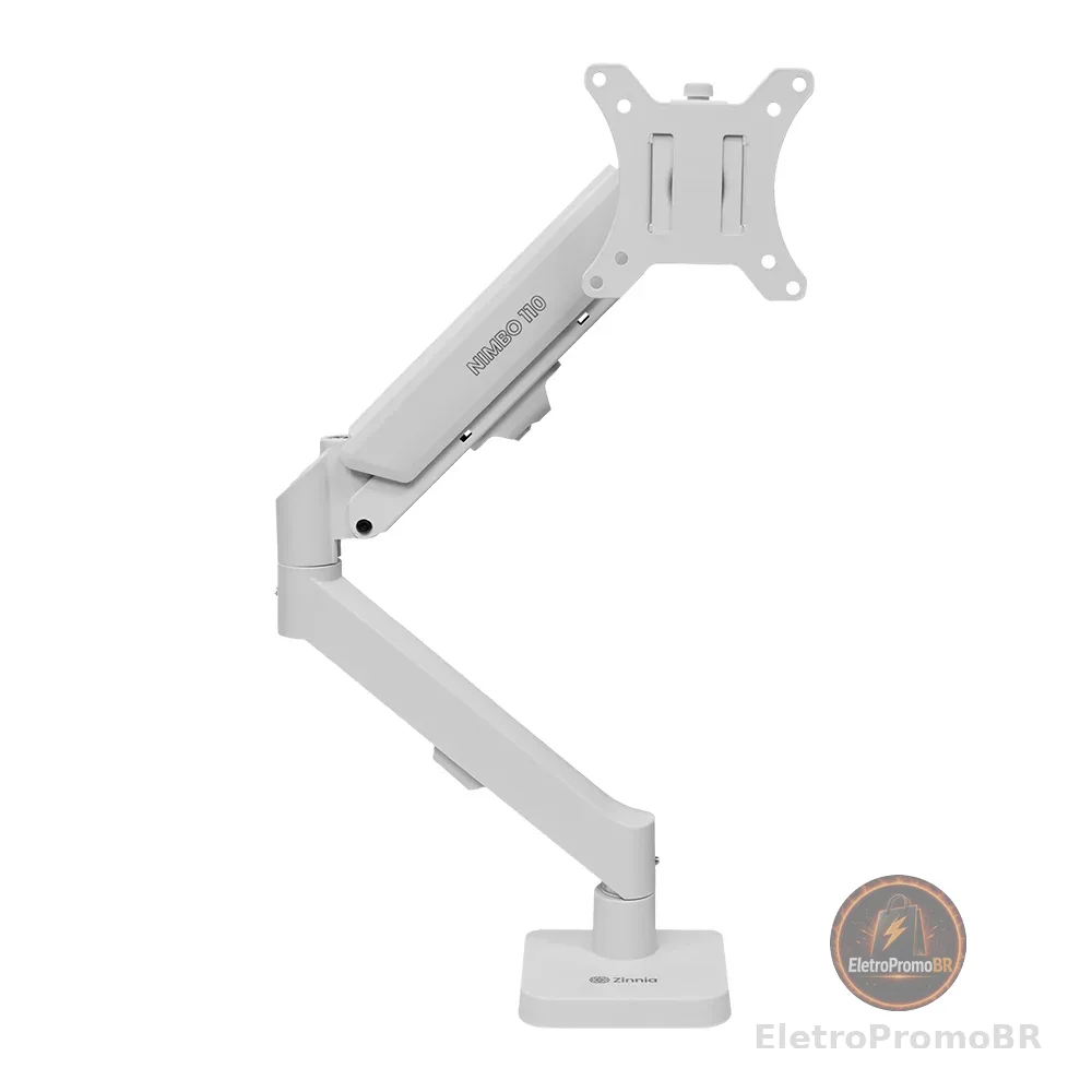 Suporte Articulado Para Monitor 13 a 32 Pistão a Gás Ajustável Zinnia Nimbo 110 Branco