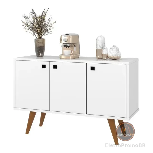 Movél Buffet De Cozinha Madeira Branco Para Sala De Jantar