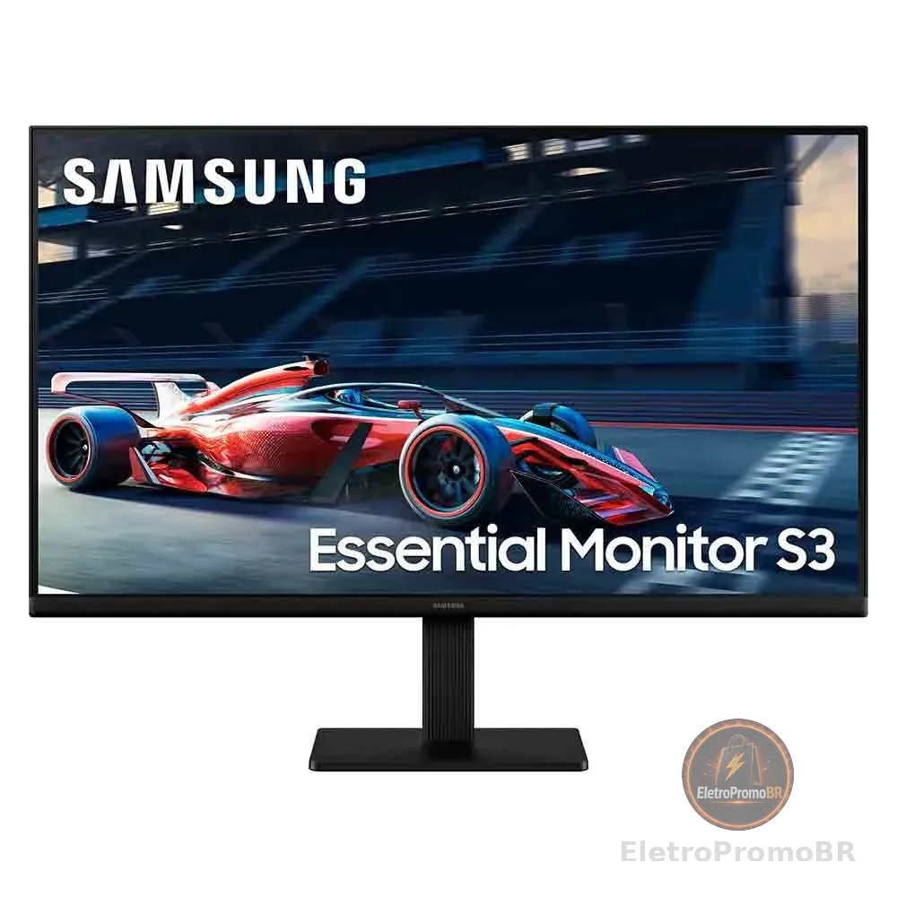Monitor Gamer Samsung S3 24" FHD, IPS, 100Hz, HDMI e VGA, Preto - LS24D300GALMZD