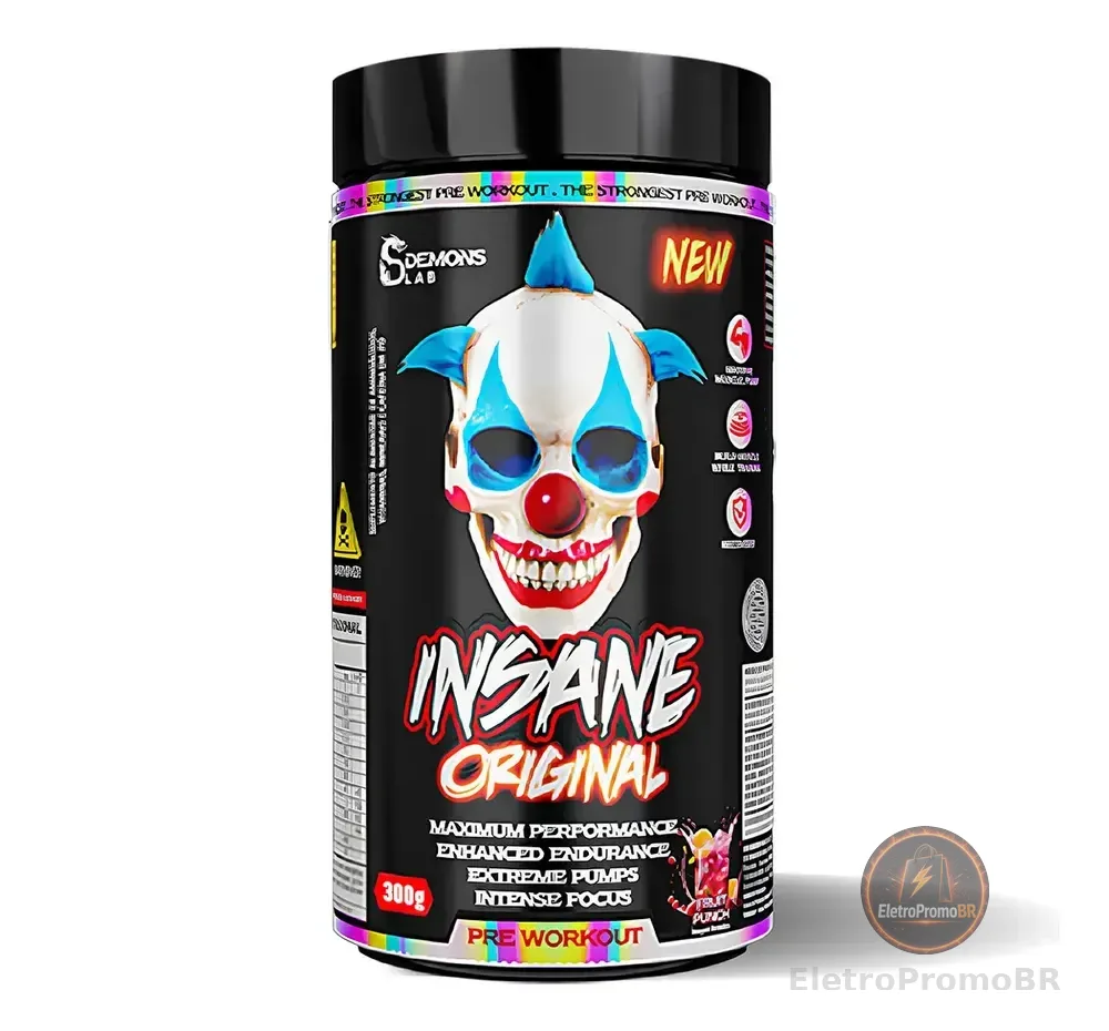 Suplemento Em Pó Insane Pré Treino 300g Demons Lab Fruit Pun Suco De Frutas