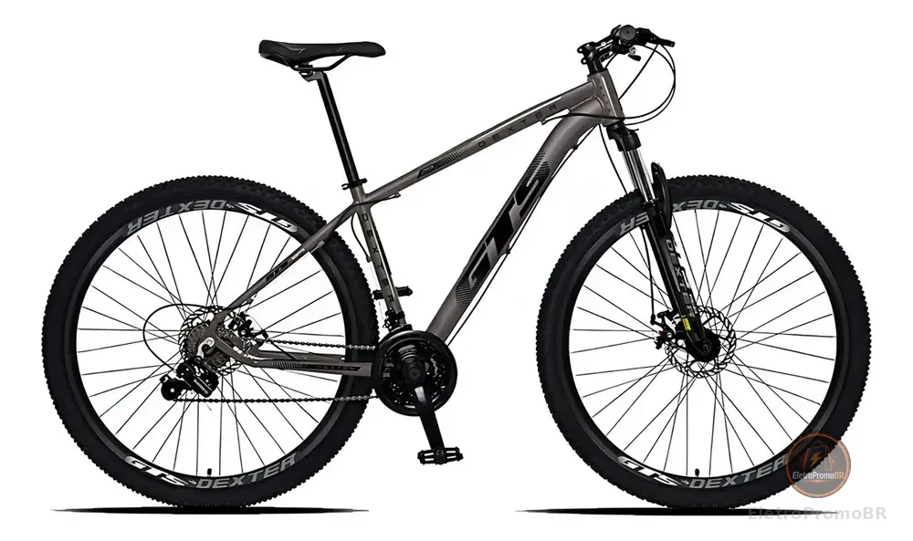 Bicicleta Aro 29 Gts Dexter 24 Marchas Freio A Disco Cor Grafite Com Preto Tamanho Do Quadro 19