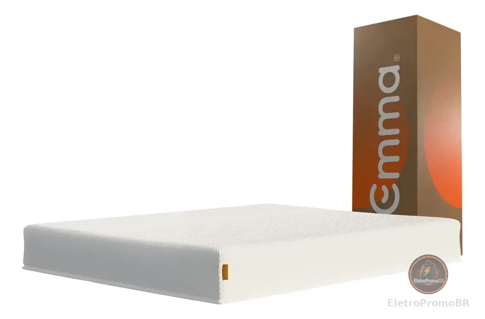 Colchão Queen Emma Basics 17 – 158x198cm - Espuma D28 17cm com Tecnologia Alemã, Embalado à Vácuo, Firmeza Ideal, Suporte Confortável