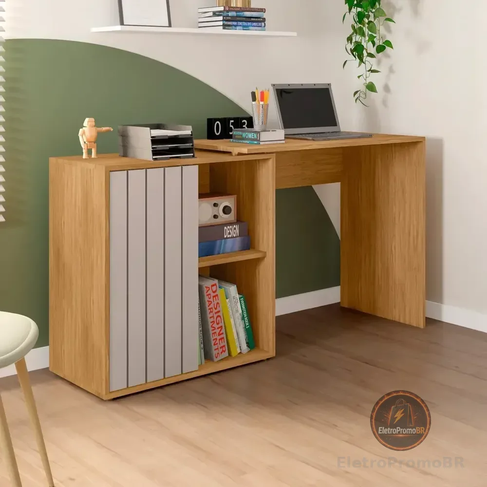 Escrivaninha Para Escritório Com 1 Porta Ripada Start Ahwt