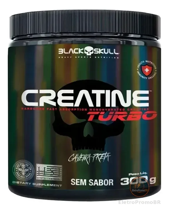 Suplemento em Pó Black Skull Creatine Turbo sem sabor 300g