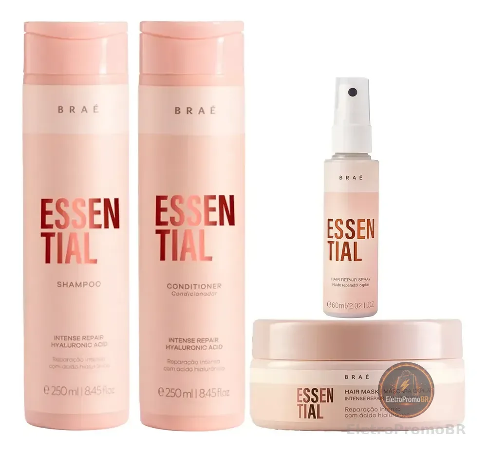 Kit Braé Essential Shampoo + Condicionador + Másc + Mini