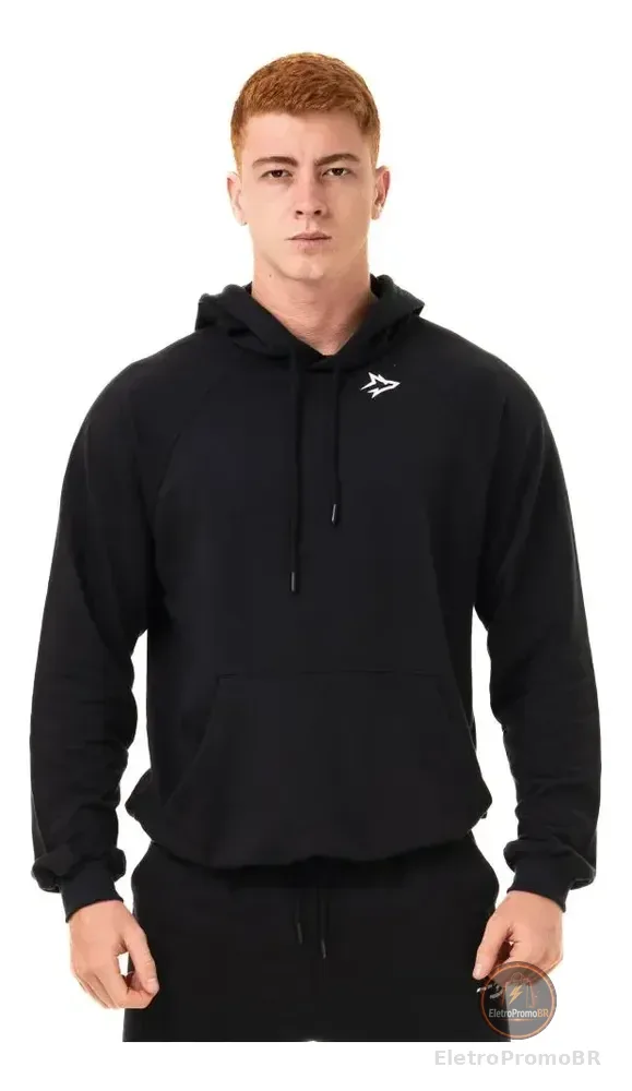 Casaco Moletom Preto New Lupus Inverno Alpha M Preto Liso