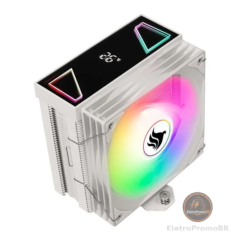 Cooler Para Processador Pichau Sage V3, ARGB, 120mm, Branco, PG-SGEWH-V03