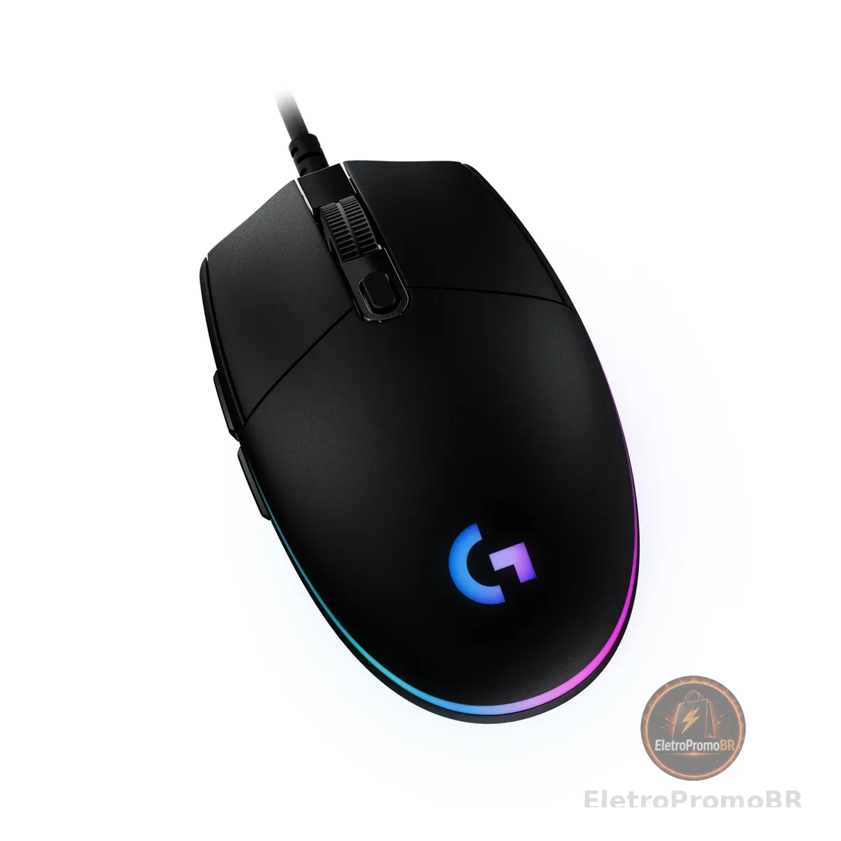 Mouse Gamer Logitech G203 LIGHTSYNC RGB, Efeito de Ondas de Cores, 6 Botões Programáveis e Até 8.000 DPI - Preto