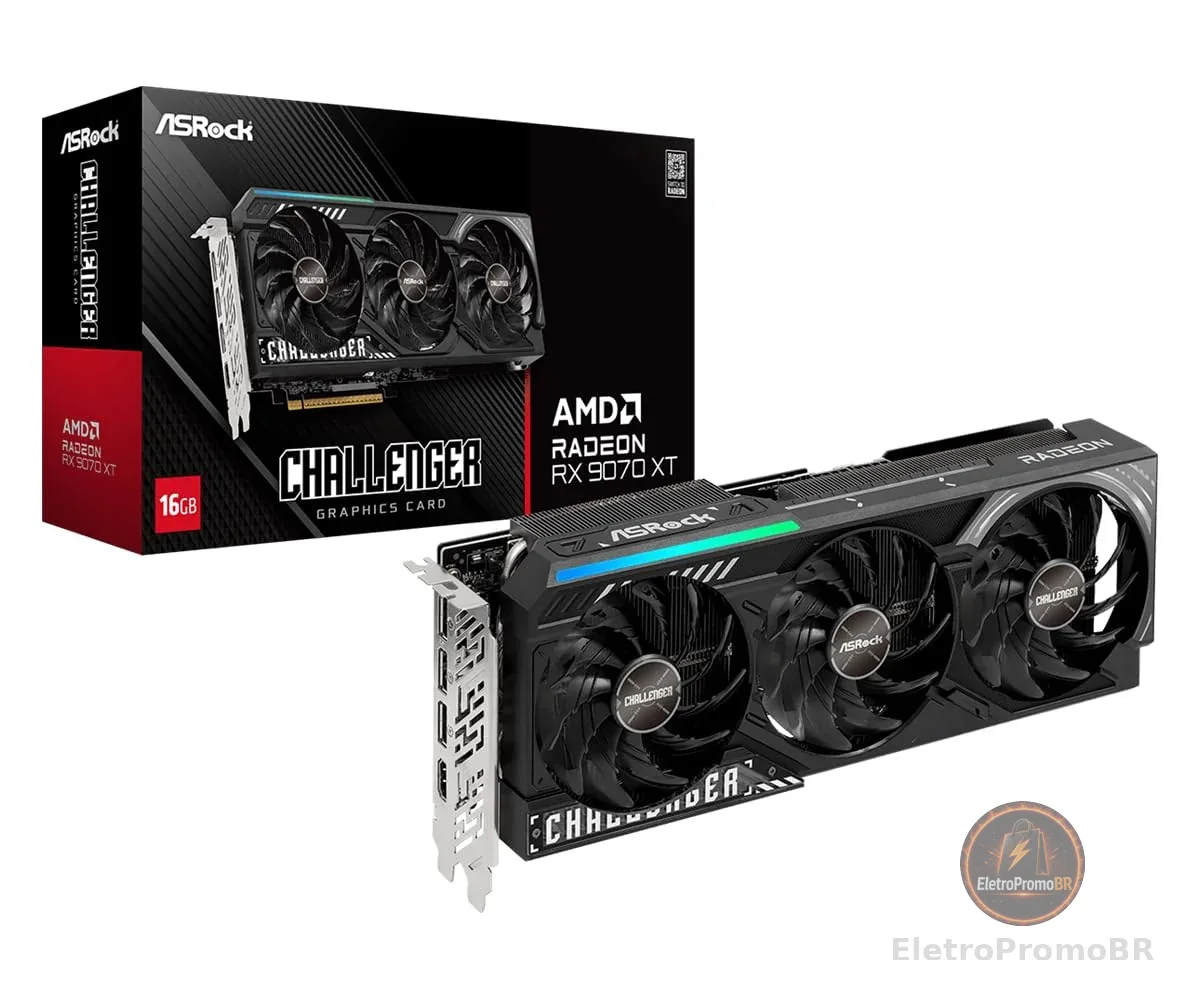 GPU ASROCK AMD RADEON RX 9070 XT CHALLENGER 16GB GDDR6 256 BITS 90-GA61ZZ-00UANF