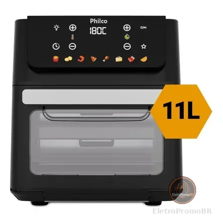 Air Fryer Oven Philco 11l 8 Funções Visor 1800w Paf11b Preto 127v