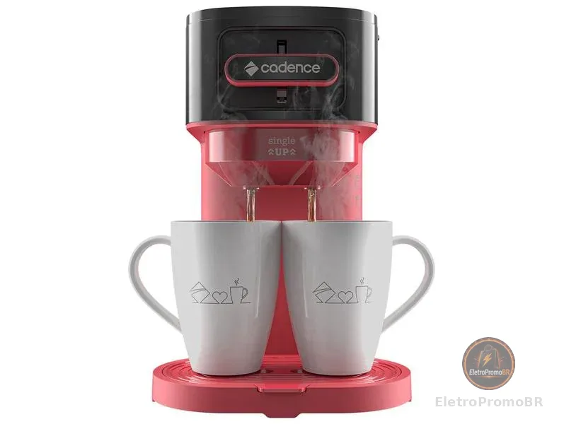 Cafeteira Cadence Single Up 2 Cafés Preta e Vermelha CAF230