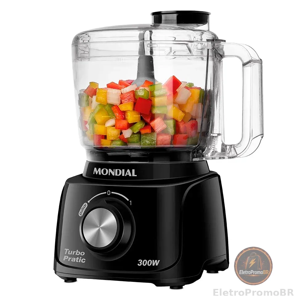 MONDIAL Mini Processador Turbo Pratic, Preto, 300W, 220V - MP-16-B