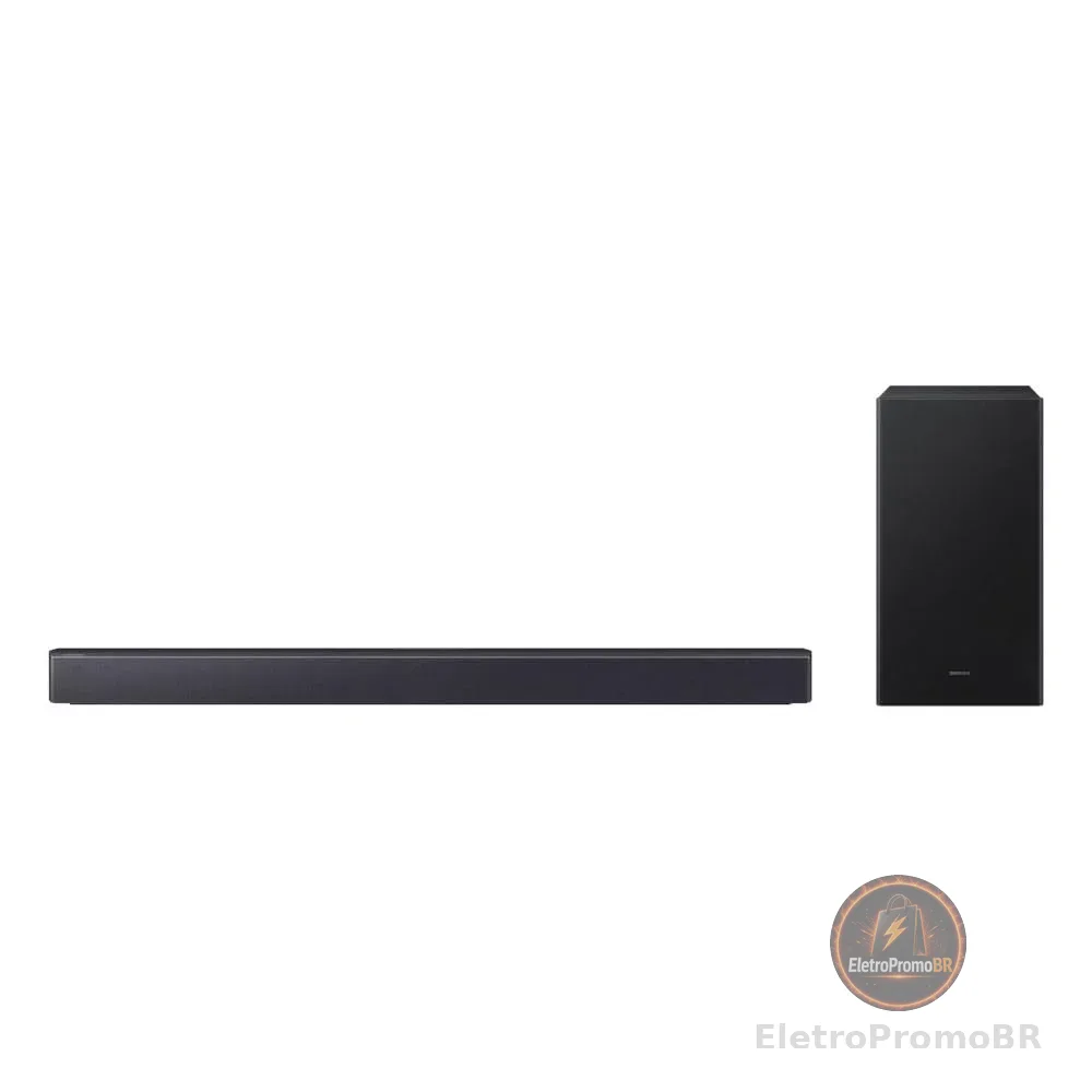 Soundbar Samsung HW-B450F, com 2.1 canais, 300W, Bluetooth, Subwoofer sem fio e Dolby Audio