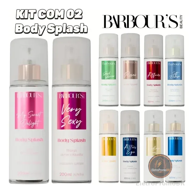 Kit C/ 2 Body Splash Feminino Barbours Beauty 200ml Cada