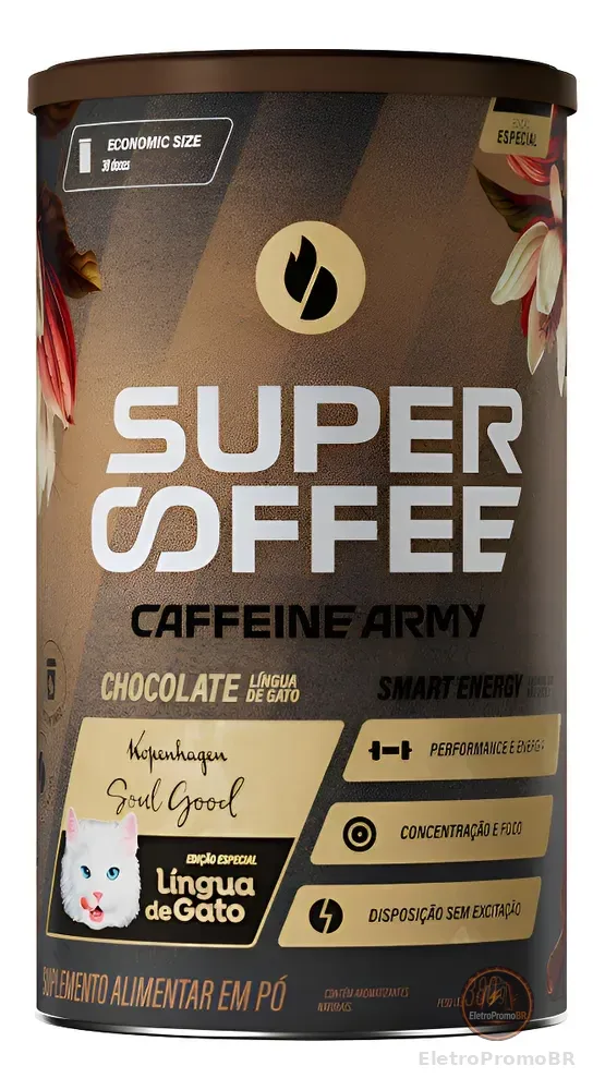 Supercoffee Lingua De Gato - Economic Size (380g) - Caffeine Chocolate Ao Leite