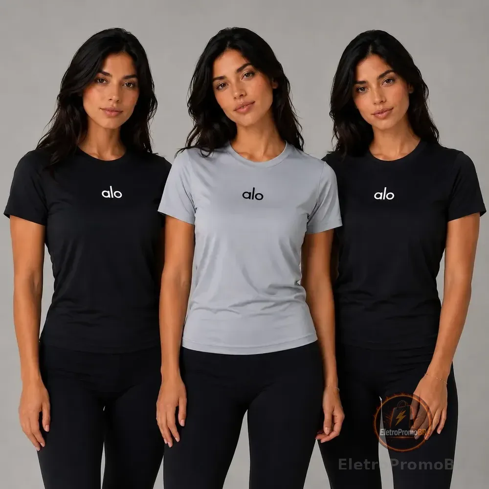 Kit 3 Camisa Feminina Blusa Dry Fit Fitness Academia Blusa Preto-preto-cinza M-40