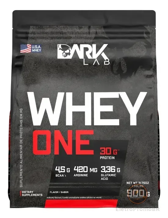 Whey One Protein Proteína Sachê Refil 900g - Dark Lab Sabor Morango