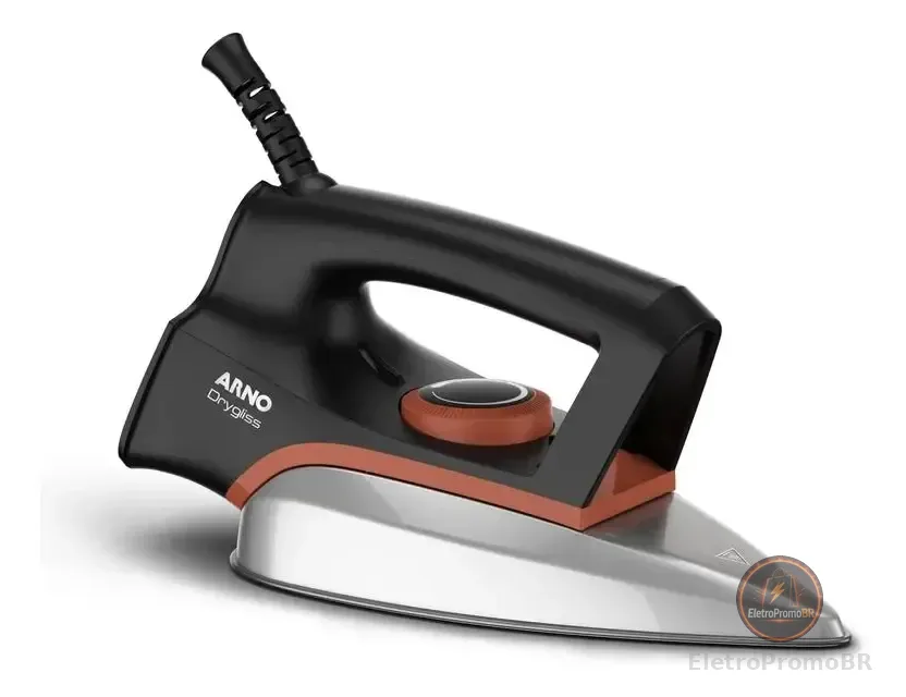 Ferro a seco Arno drygliss steam iron com base antiaderente fs31 preto e terracota