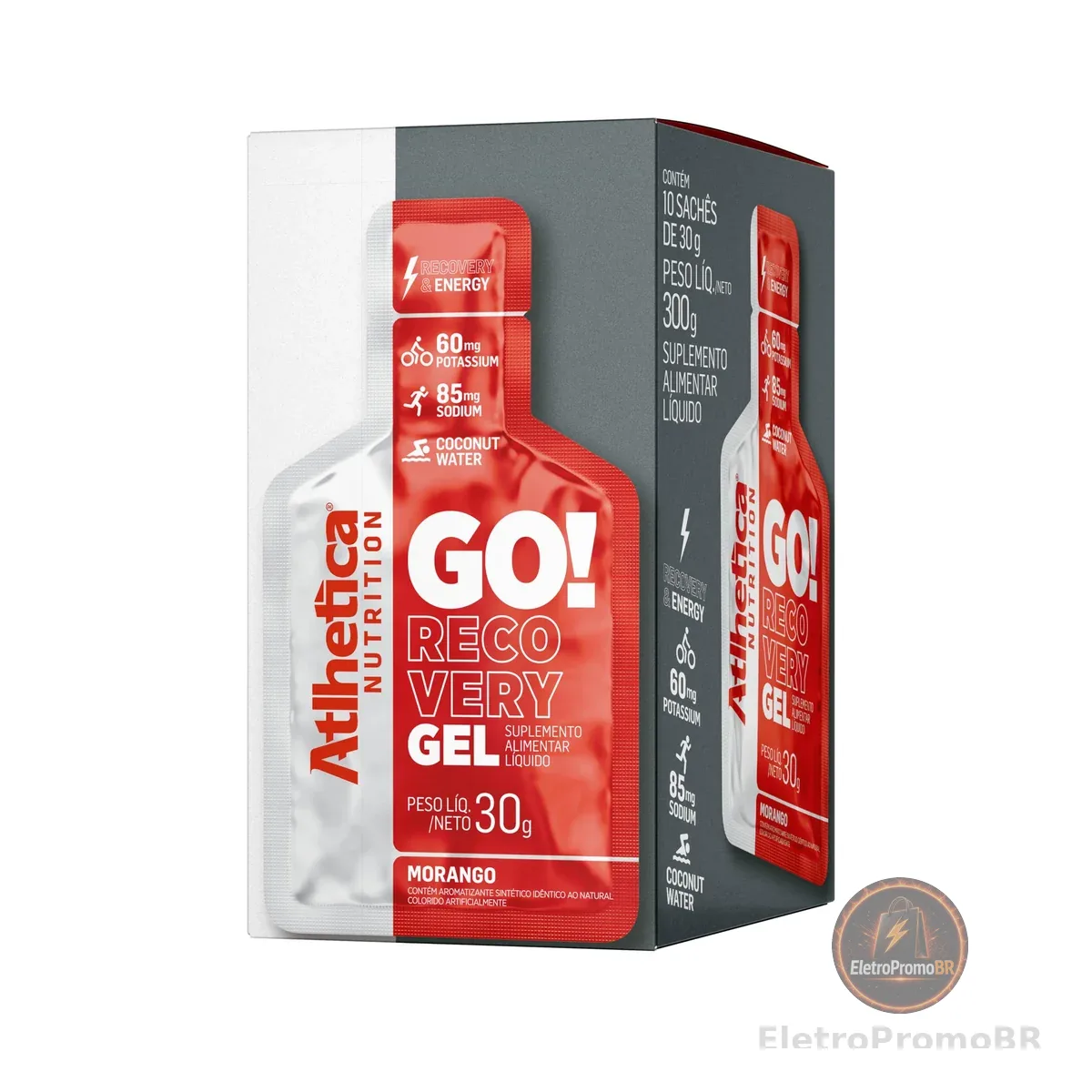 Atlhetica Nutrition Go Energy Gel (10 Sachês) - Sabor Morango