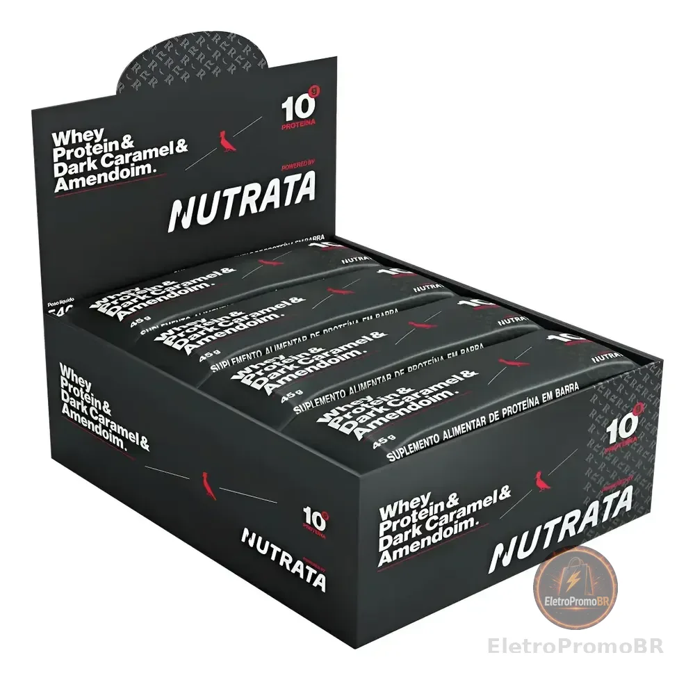 Kit Com 12 Barras Reserva Proteína Dark Caramel 45g Nutrata Dark Caramel