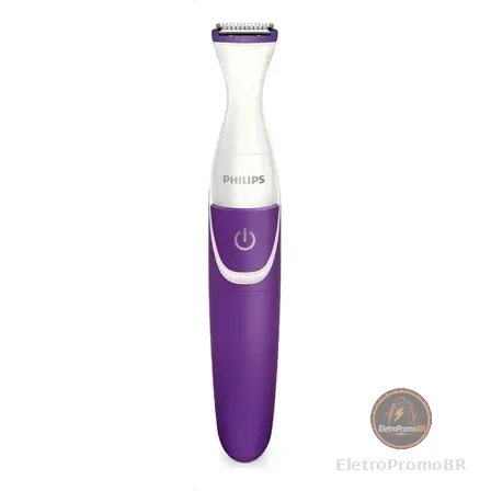 Aparador De Pelos/ Depilador Sem Fio Philips Essential Biquini - Roxo E Branco Branco/roxo
