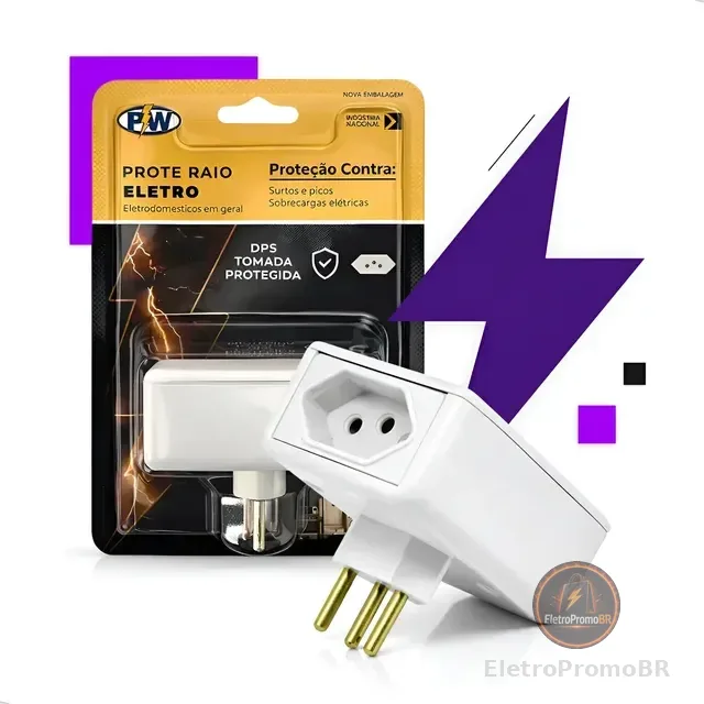 Protetor Contra Raio Surtos Picos Eletro 2 Tomadas 127v 220v
