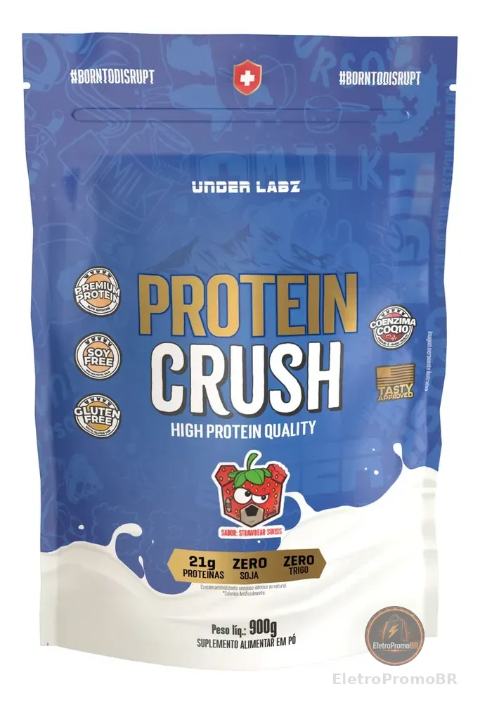 Protein Crush Refil 900g Under Labz Sabor Strawbear