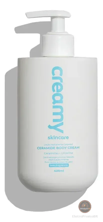 Creamy Skincare Ceramide 400ml | Aumento da Hidratação, Maciez, Firmeza da Pele, Rápida Absorção, Sem Fragrância e Hipoalergênico | Todos os Tipos de Pele