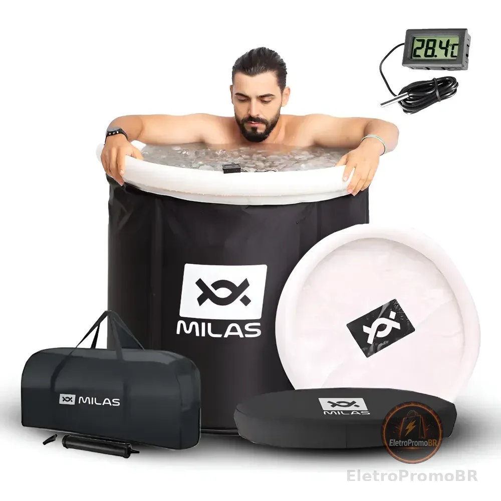 Banheira De Gelo Piscina Imersão Crioterapia 360l Com Bag Preto
