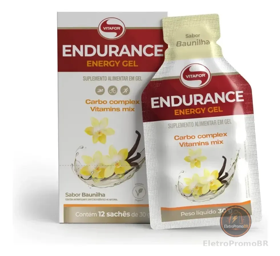Suplemento Endurance Energy Gel Baunilha 12 Sachês Vitafor Baunilha