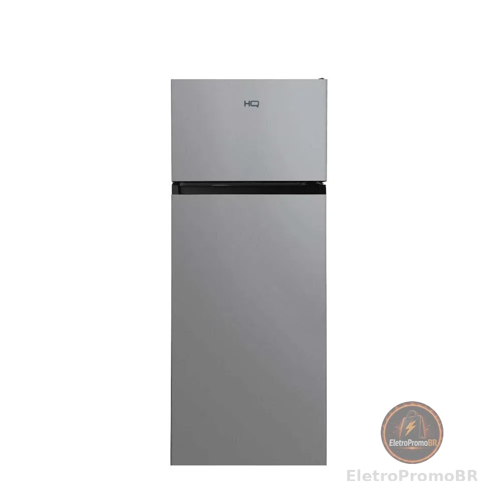 Geladeira Refrigerador HQ 230 Litros Duplex Defrost, Baixo Consumo A+++ Preto/Cinza HQ-230RDFS (220, Volts)