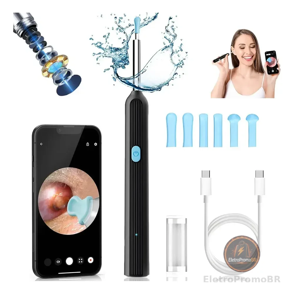Limpador De Cera Ouvido Endoscópio Digital Otoscópio Hd Luz