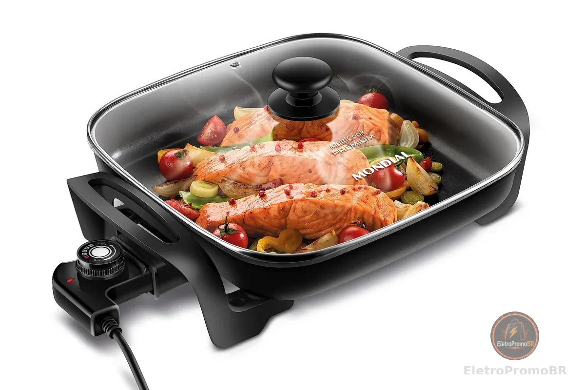 MONDIAL Panela Elétrica Multicook Premium, Preto, 1200W, 220V - PE-49