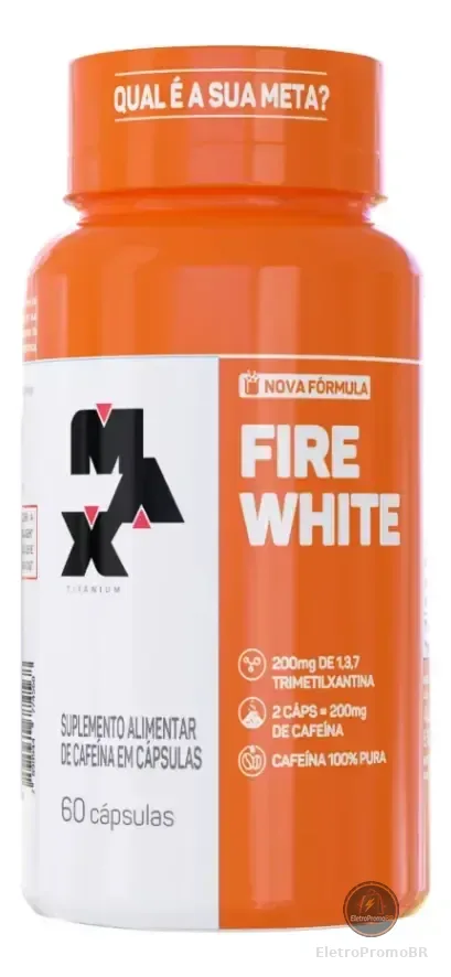 Fire White Termogenico Max Titanium 60 Caps Treino Sabor Natural
