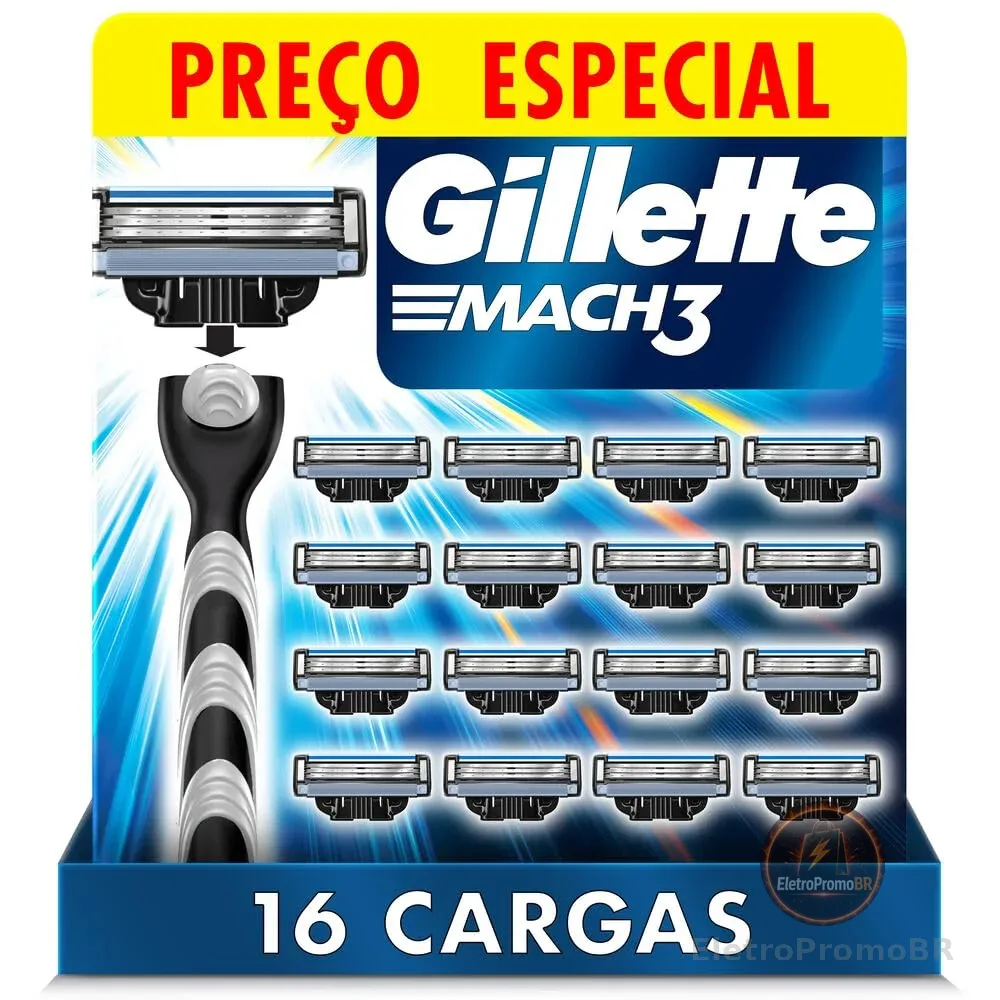 Gillette Mach3 - Refil Para Barbear, 16 Unidades