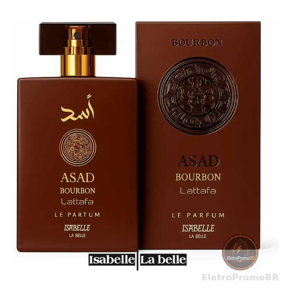 Perfume Asad Bourbon 100ml Isabelle La Belle Masculino - Alta Fixação Elegante Sofisticado Amadeirado Intenso - Alta Projeção