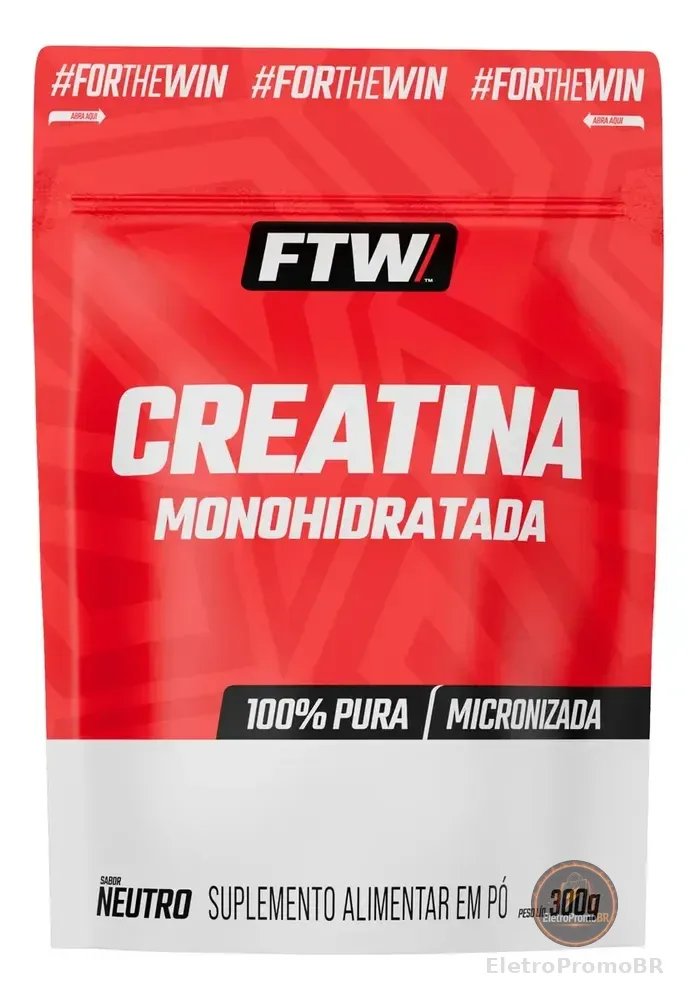 Creatina Monohidratada Pura 300g Refil Suplemento em Pó 100%- FTW