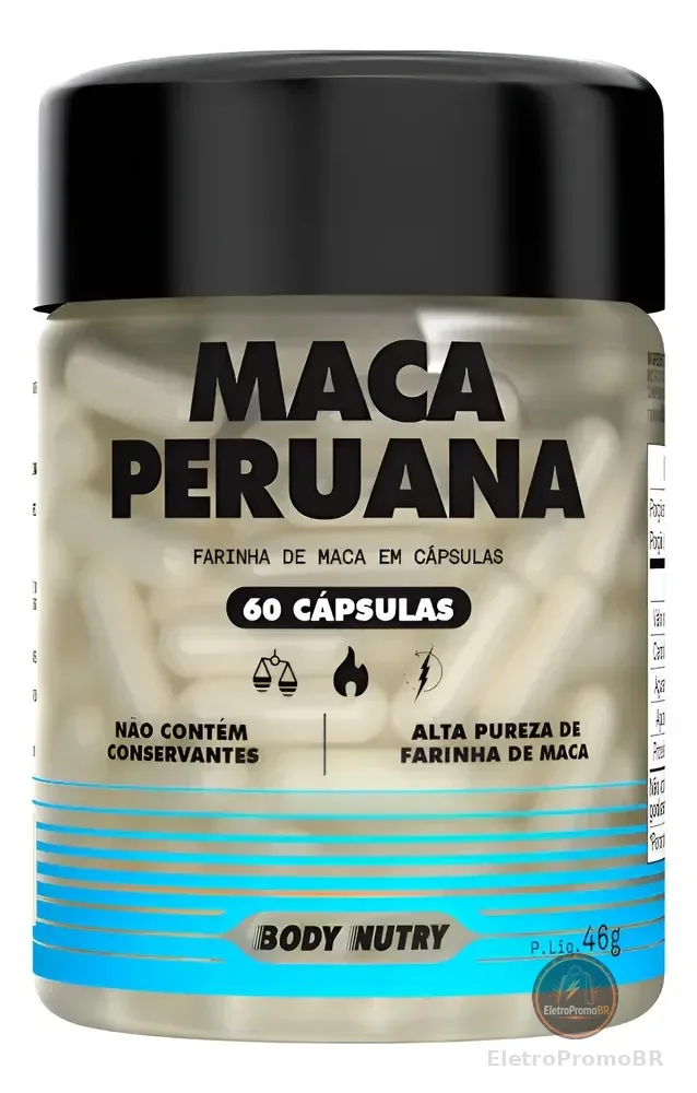 Maca 2500mg Original 100% Pura 60 Cápsulas Sem Sabor