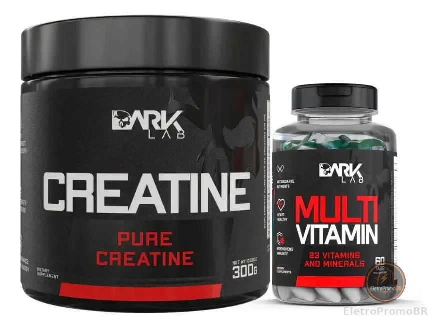 Creatina 300g 100% Pura Sem Sabor + Multivitamin 60 Tabletes Sem Sabor Dark Lab