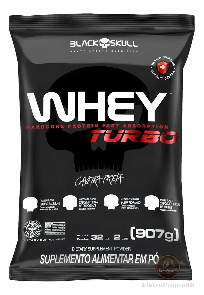 Suplemento en pó Black Skull Caveira Preta- Proteínas de Whey sabor morango x 907g