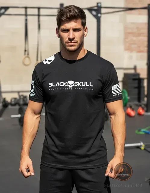 Camiseta Dry Fit Black Skull Caveira Preta
