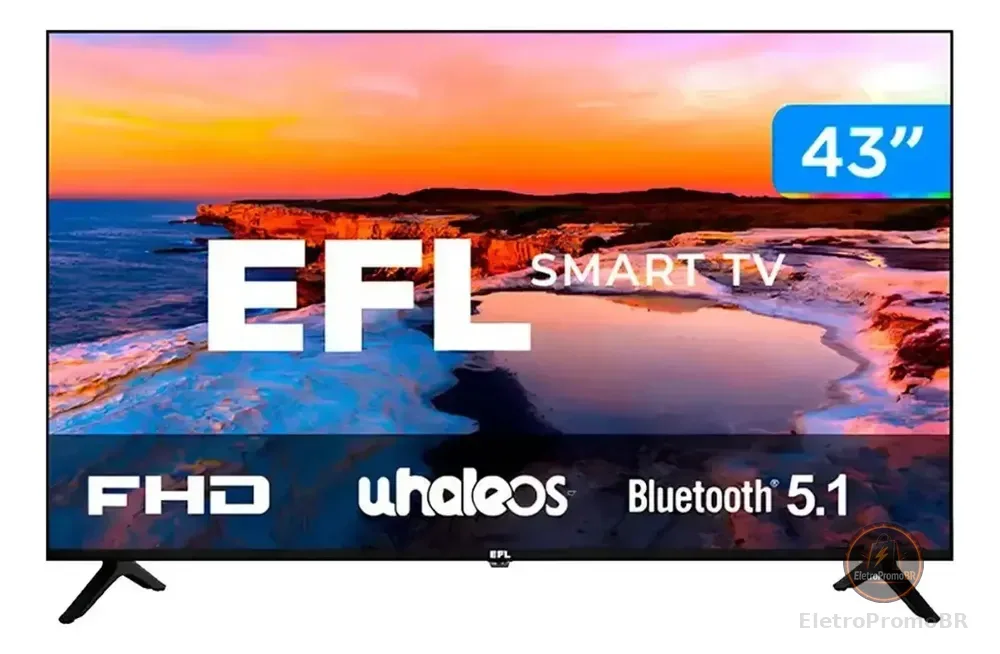 Smart TV 43" LED, Full HD, Ultrafina, Sem bordas, 3 HDMI 2 USB, Controle remoto multifuncional, Wifi, Bluetooth - EFL 43SX800FD