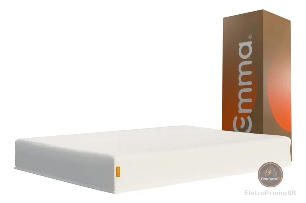 Colchão Casal Emma Basics 17 – 138x188cm - Espuma D28 17cm com Tecnologia Alemã, Embalado à Vácuo, Firmeza Ideal, Suporte Confortável