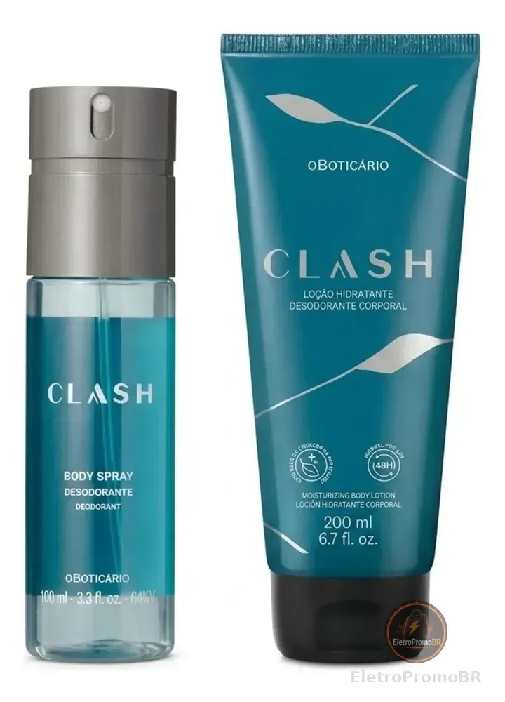 Combo Clash: Body Spray Desodorante 100ml + Loção Hidratante Clash